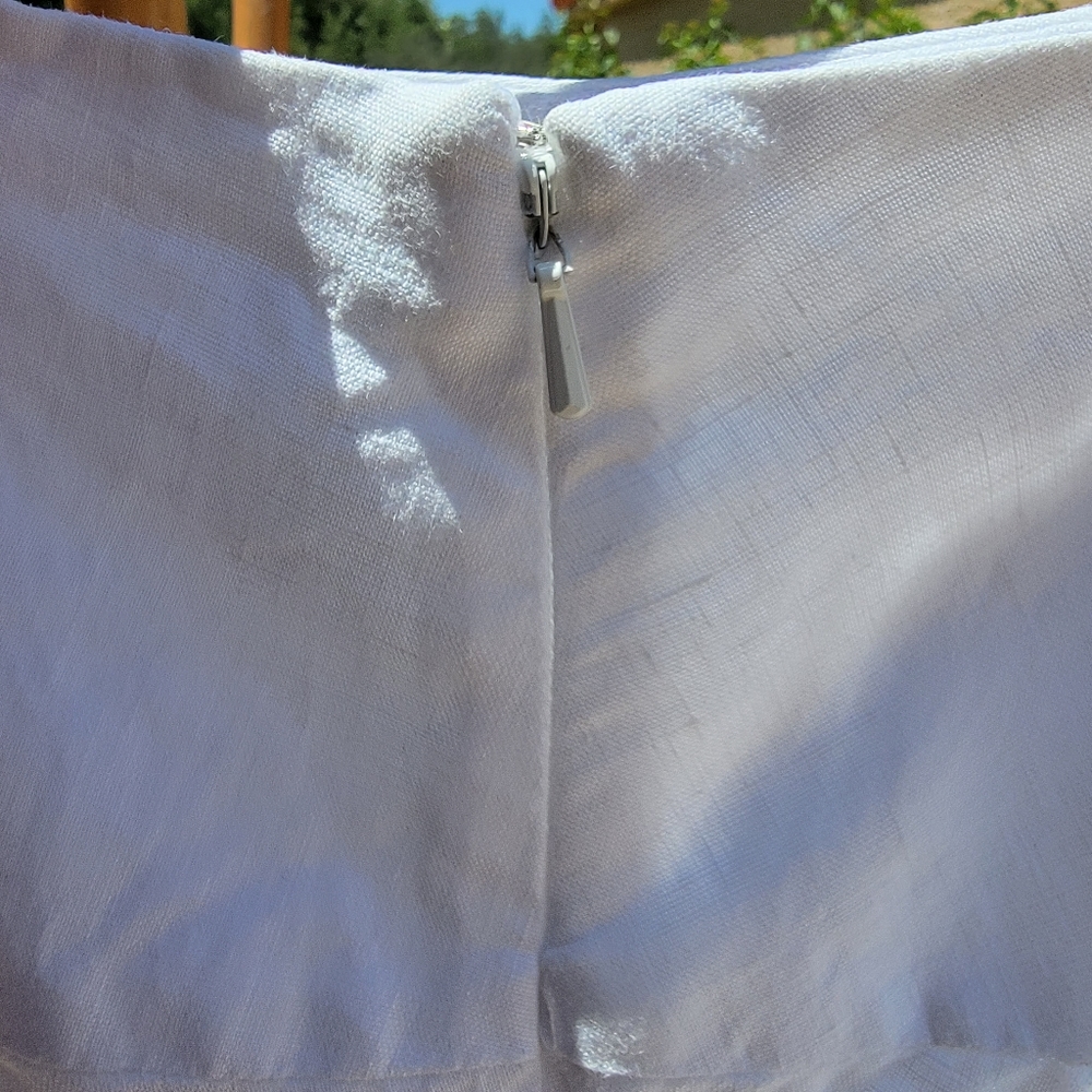 Talbots white linen layered fully lined Skirt size 6 - Picture 3 of 10